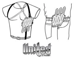 United Cutlery UC-1255 Lightning Bolt Heittoveitsi Setti, Shoulder Harness -Bergner Store lightning bolt thrower set shoulder harness chest uc1255 1102 ff3
